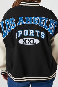 BLACK/MULTI Plus Size Los Angeles Varsity Jacket, image 6