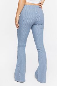 BLUE/WHITE Pinstriped Low-Rise Flare Jeans, image 4