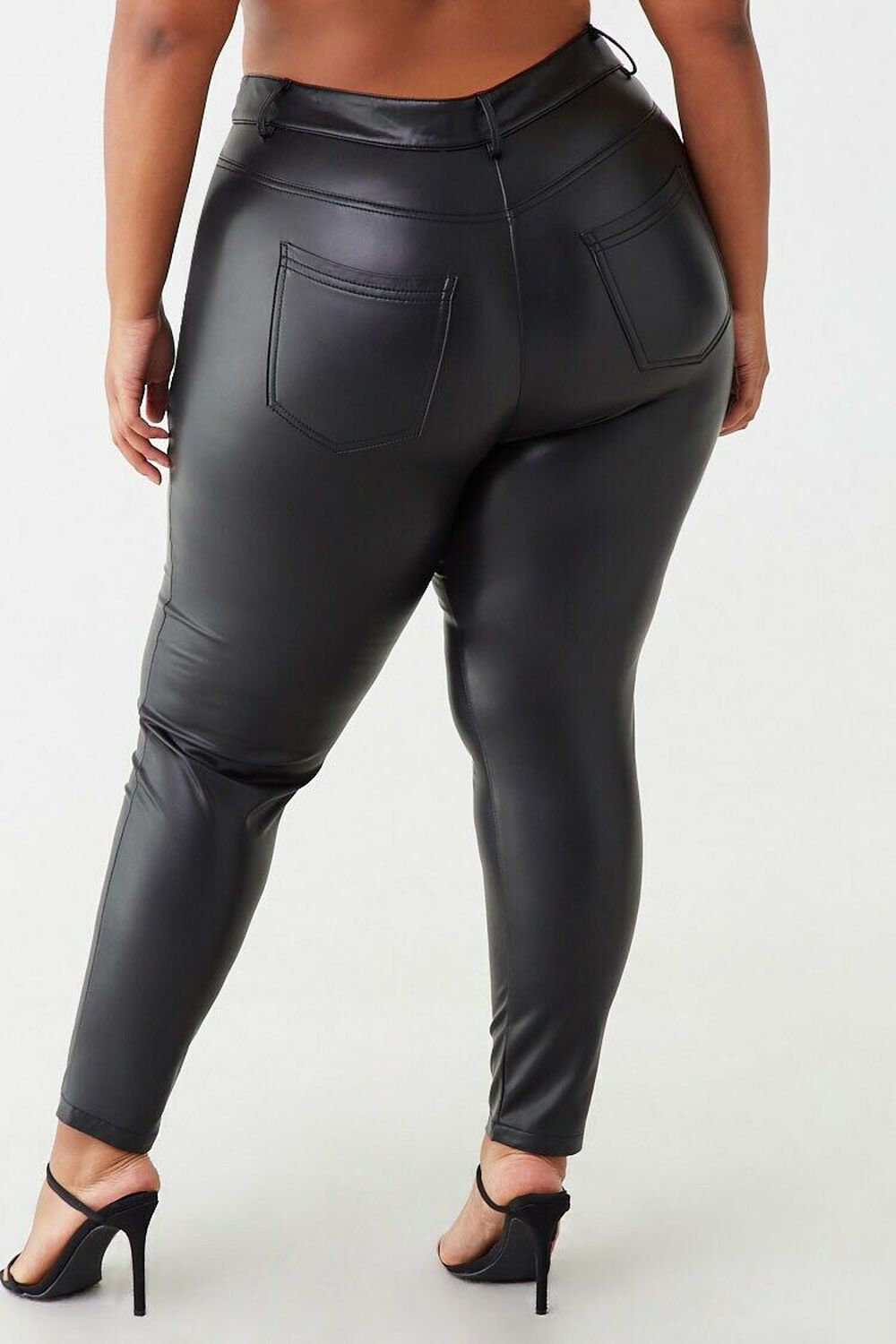 Plus Size Leather Skinny Pants