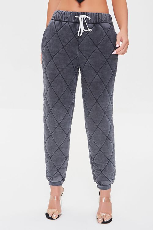 WASHED BLACK Quilted French Terry Joggers, image 2