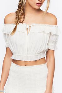 WHITE Off-the-Shoulder Top & Mini Skirt Set, image 5