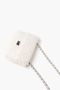 WHITE Quilted Faux Leather Crossbody Bag, image 3