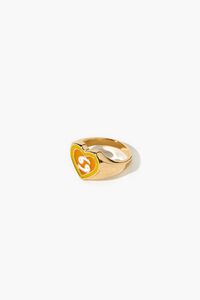 CANCER/GOLD Astrology Heart Cocktail Ring, image 2