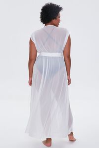 Plus Size Sheer Mesh Swim Cover-Up Dress, image 3