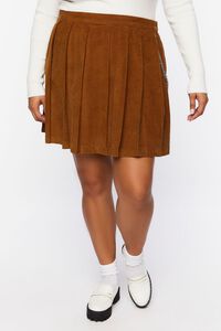 Plus Size Corduroy Wallet Chain Skirt, image 2