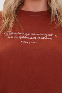 RUST/WHITE Embroidered Psalm Pullover, image 5