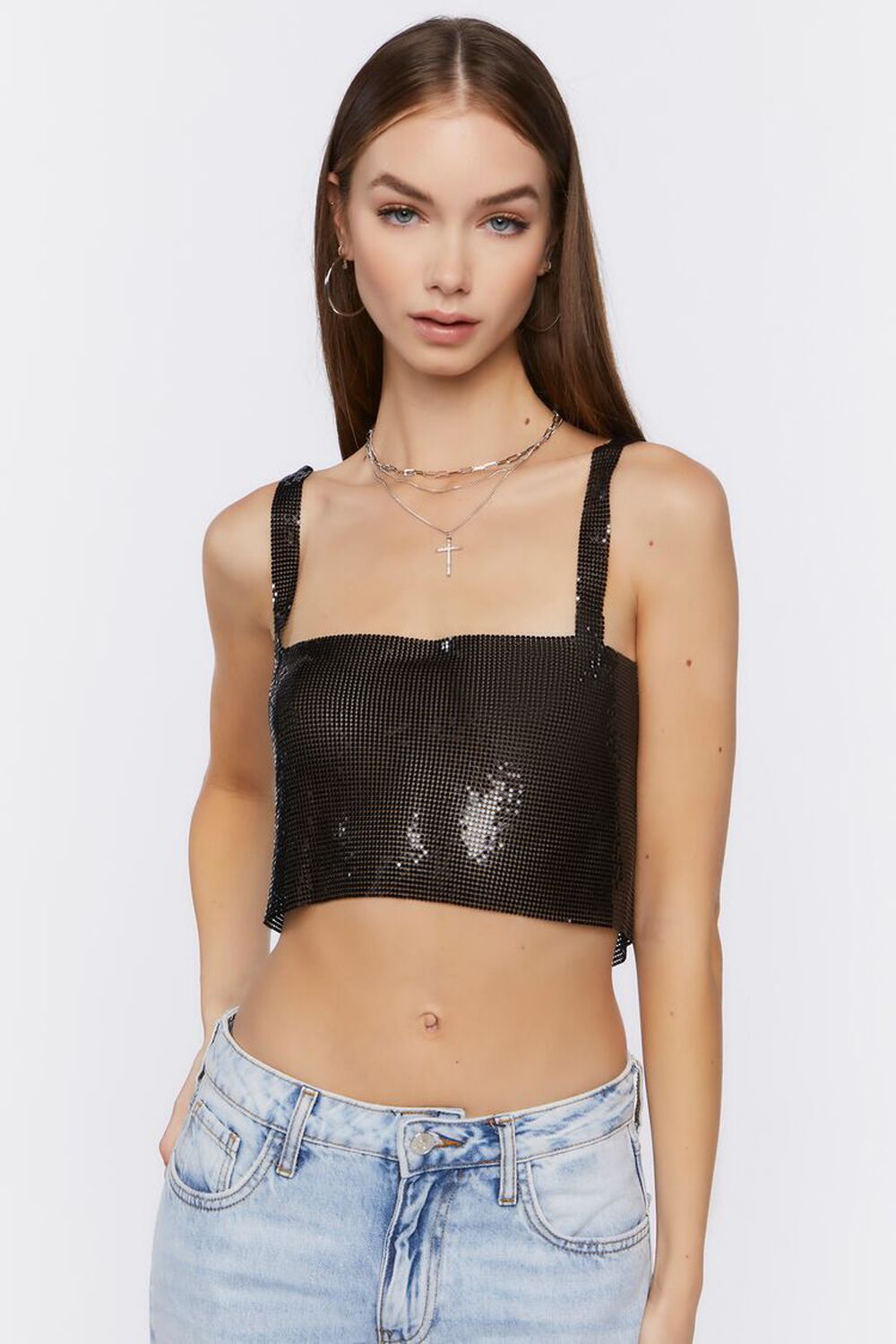 Open-Back Chainmail Crop Top, image 1