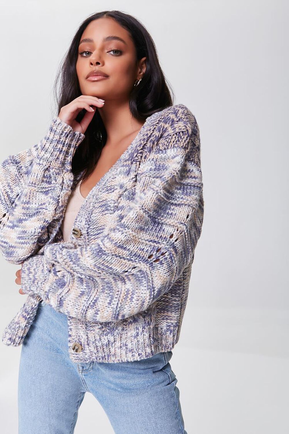 Marled Cardigan Sweater, image 1