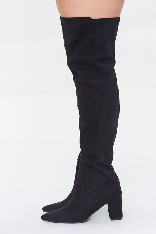 BLACK Faux Suede Over-the-Knee Boots (Wide), image 2