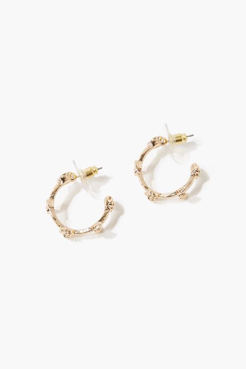 GOLD Rose Necklace & Hoop Earring Set, image 3