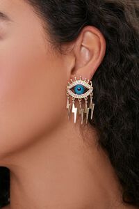 GOLD Eye Pendant Stud Earrings, image 1