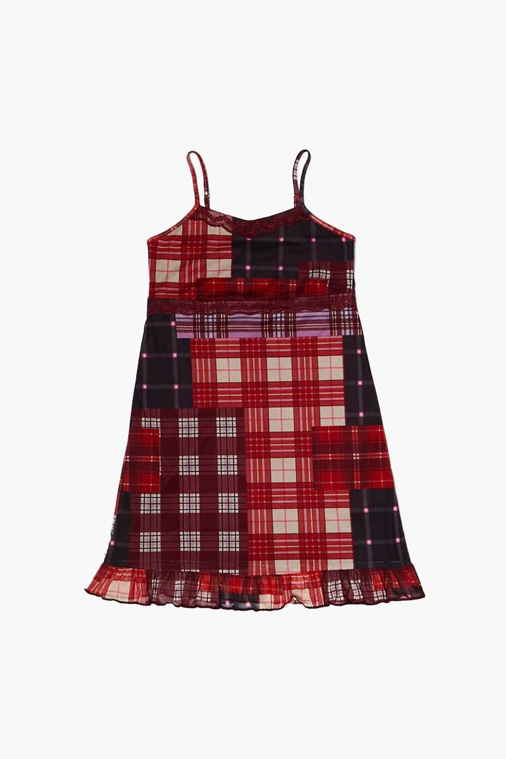 RED/MULTI Girls Plaid Cami Dress (Kids), image 1