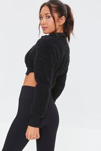 BLACK Active Faux Shearling Cropped Jacket, image 2