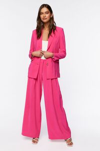 SHOCKING PINK High-Rise Wide-Leg Trousers, image 5