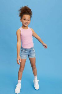 LIGHT DENIM Girls Recycled Cotton Shorts (Kids), image 1