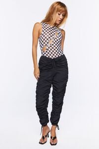 BLACK/WHITE Cutout Checkered Bodysuit, image 4