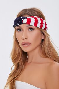 BLUE/RED Twisted Stars & Stripes Headwrap, image 1