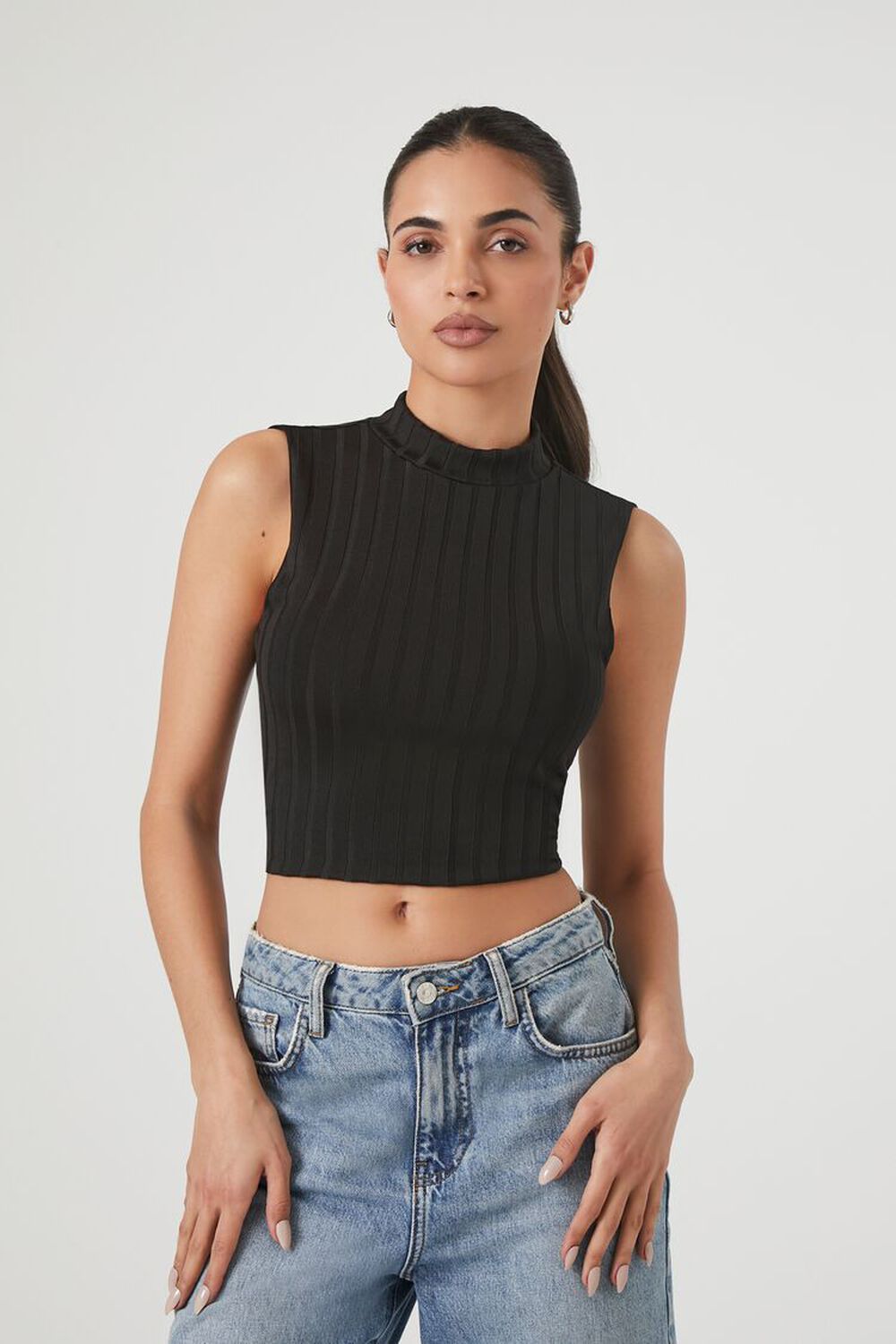 Sheer Ribbed Top With Bralette