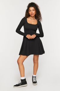 BLACK Picot-Trim Skater Mini Dress, image 4