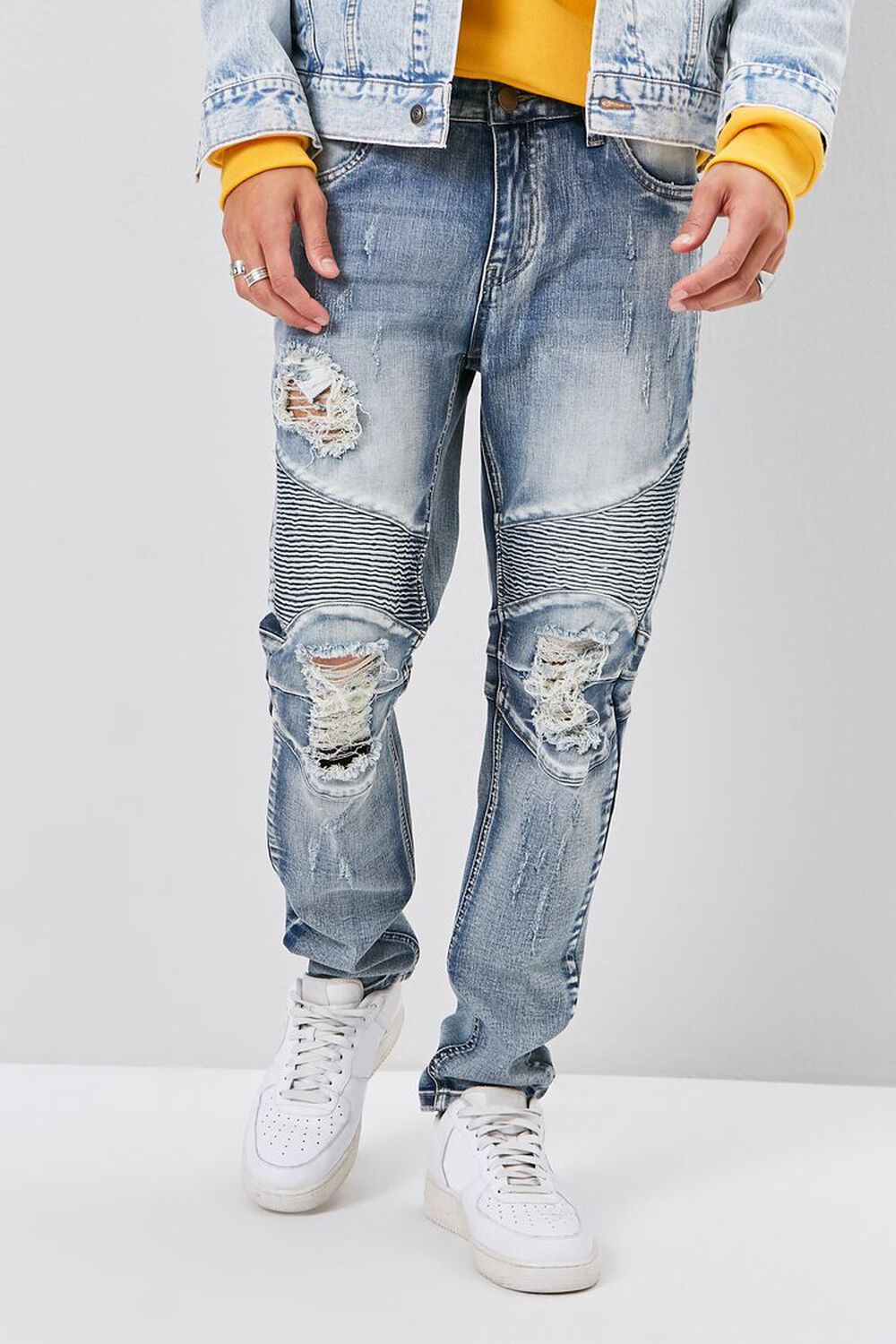 Distressed Moto Jeans