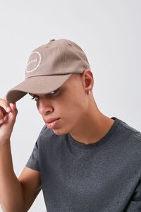 TAUPE/WHITE Embroidered Deluxe Graphic Cap, image 1