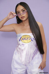 PURPLE/MULTI Lakers Graphic Scarf Top, image 1