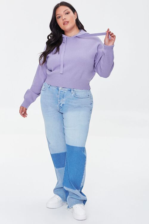 LAVENDER Plus Size Sweater-Knit Hoodie, image 4