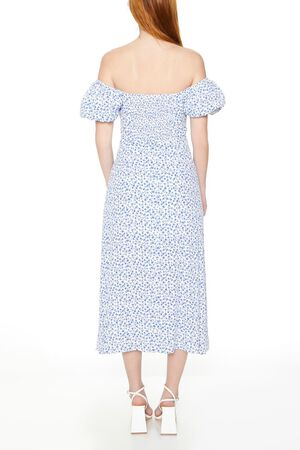 Floral Off-the-Shoulder Midi Dress