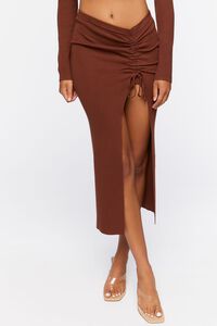 COCOA Ruched Crop Top & Leg-Slit Midi Skirt Set, image 6