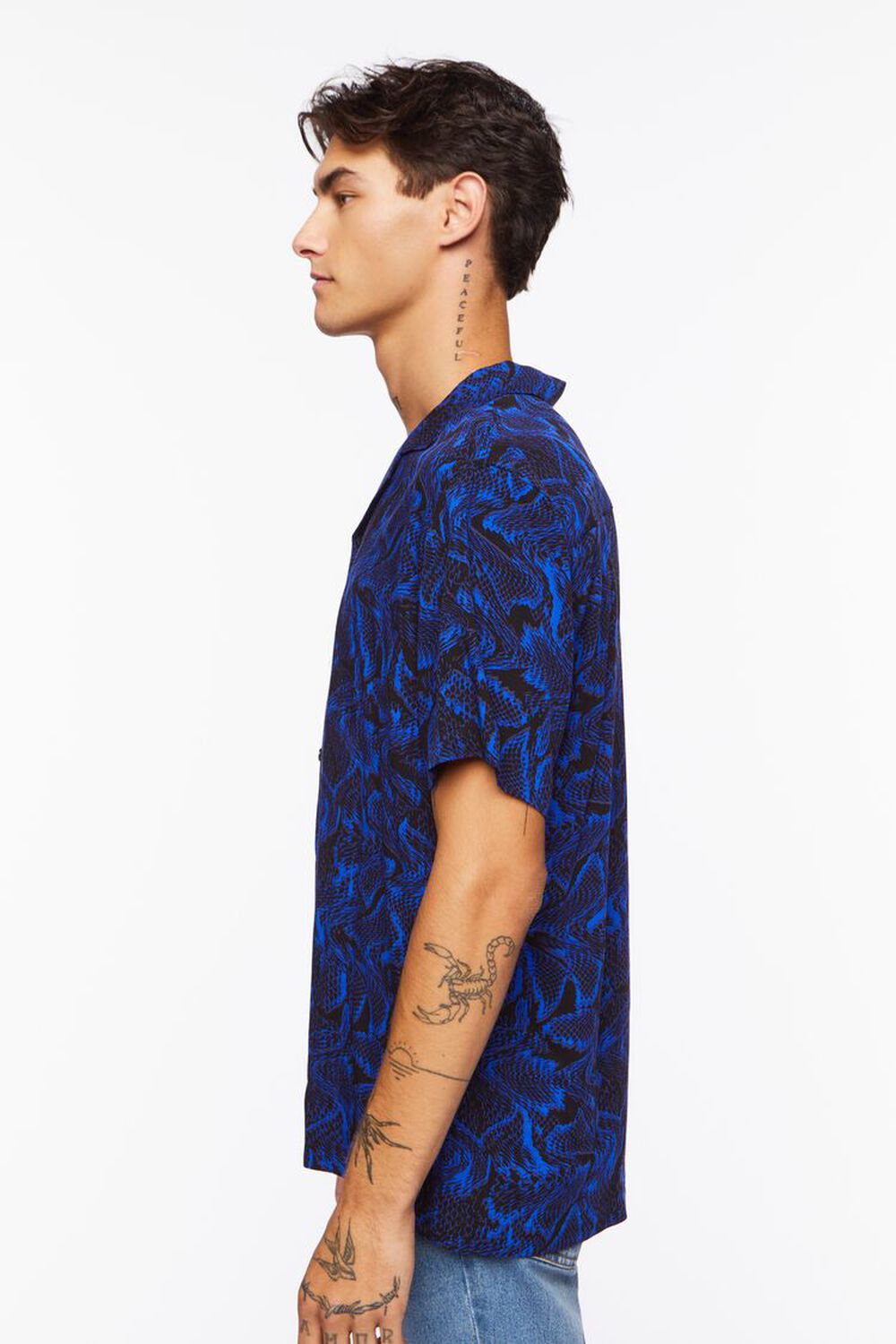 BLACK/BLUE Abstract Snakeskin Shirt, image 2