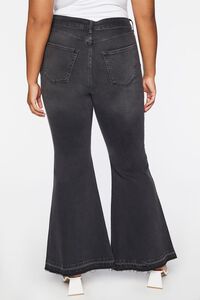 BLACK Plus Size Frayed Flare Jeans, image 4