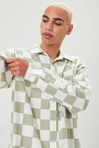 SAGE/WHITE Checkered Button-Front Shirt, image 7