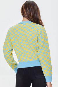 YELLOW/BLUE Checkered Drop-Sleeve Sweater, image 3
