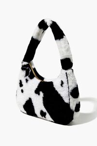 WHITE/MULTI Plush Leopard Print Shoulder Bag, image 2