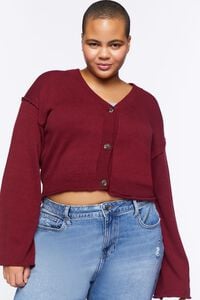 MERLOT Plus Size Cropped Cardigan Sweater, image 1