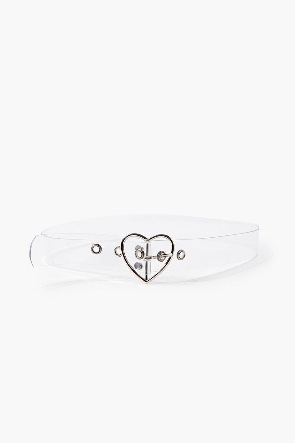 CLEAR/SILVER Heart-Buckle Clear Hip Belt, image 1