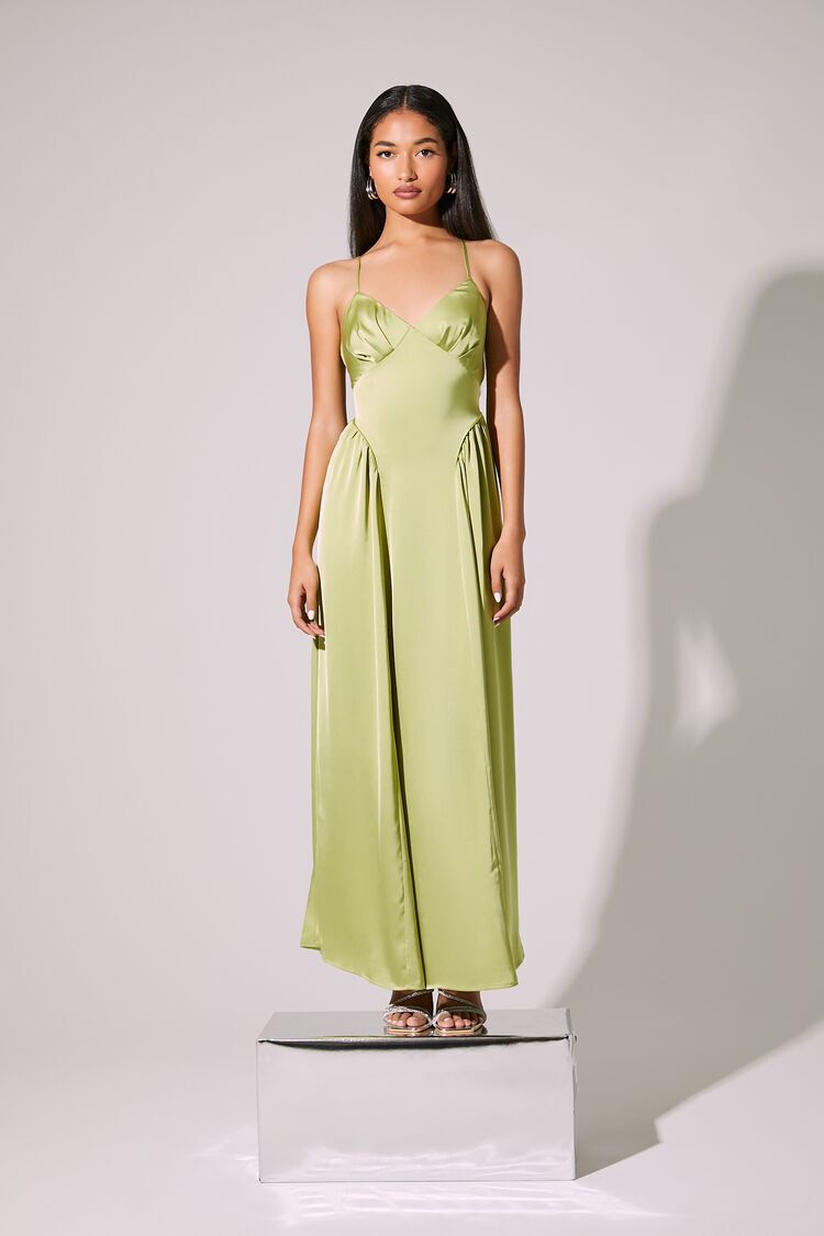 Quinn Open Back Satin Maxi Dress • Shop American Threads Women's Trendy  Online Boutique – americanthreads