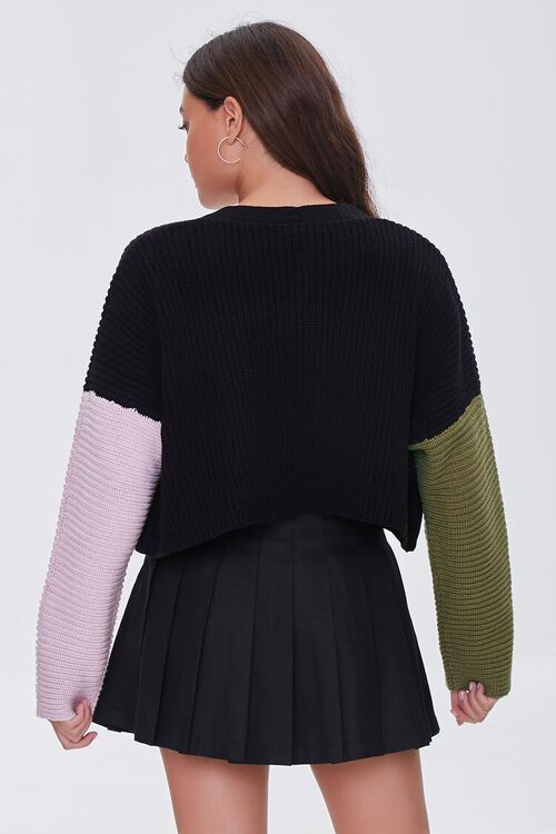 BLACK/MULTI Colorblock Cardigan Sweater, image 4