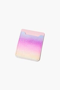 PINK/MULTI Glittered Rainbow Phone Case Card Holder, image 1