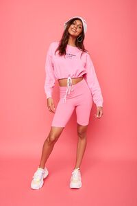 PINK/BLACK Fleece Juicy Couture Cropped Pullover, image 5
