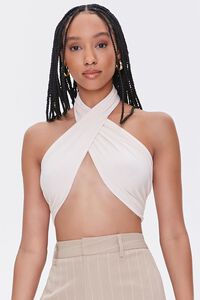IVORY Crossover Halter Top, image 1