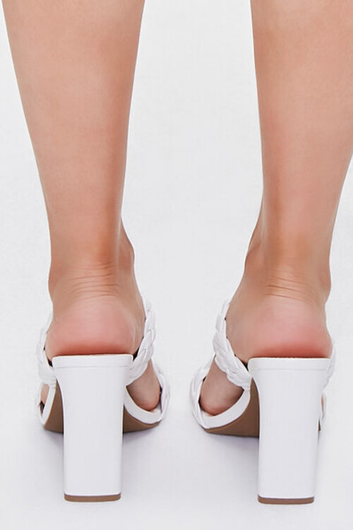 WHITE Braided Square-Toe Heels, image 3