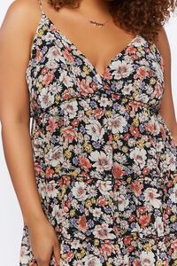 BLACK/MULTI Plus Size Floral Babydoll Dress, image 5