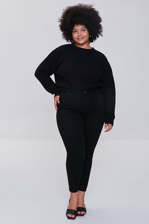 BLACK Plus Size Drop-Sleeve Sweater, image 4