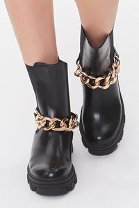 BLACK Curb Chain Chelsea Booties, image 4