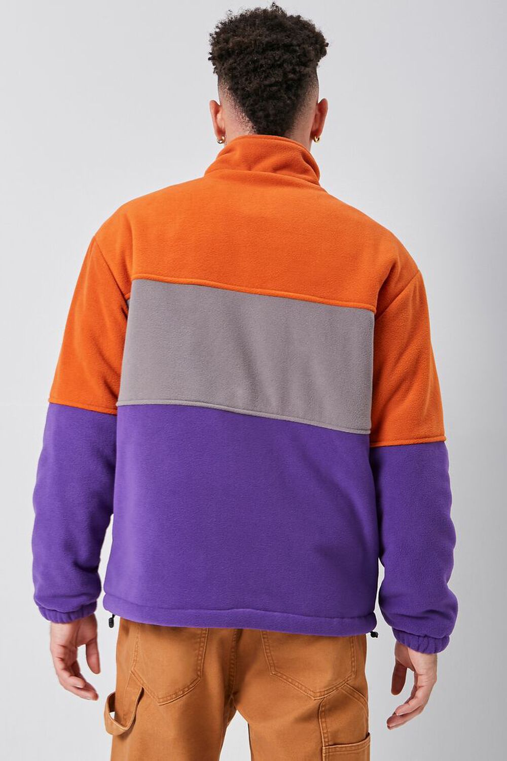 ORANGE/PURPLE Fleece Colorblock Jacket, image 3