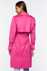 BERRY Belted Faux Suede Trench Jacket, image 3