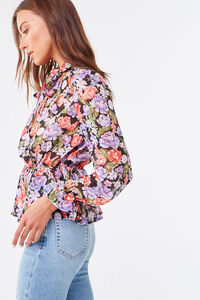 Floral Chiffon Pussycat Bow Top, image 2