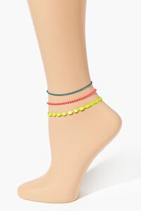 PINK/BLUE Ball Chain Anklet Set, image 2