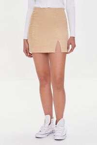 KHAKI Corduroy Mini Skirt, image 2